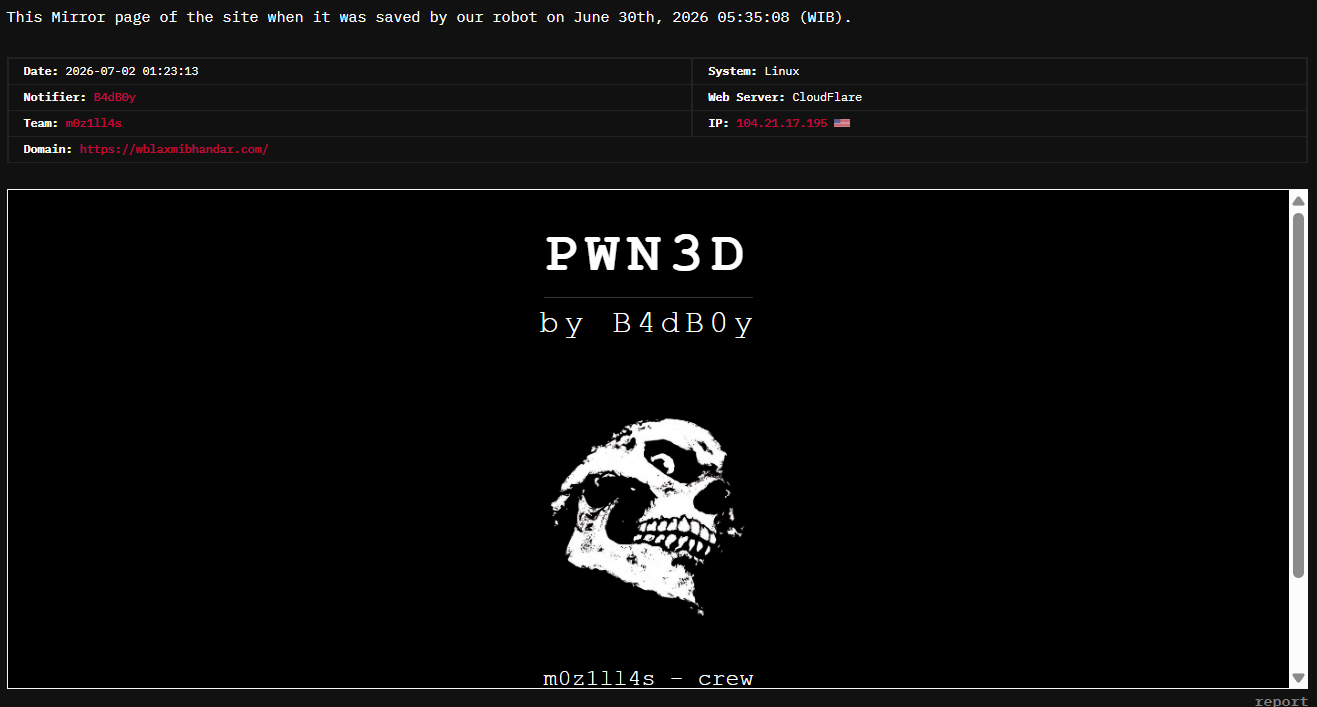 B4dB0y Targets The Website of wblaxmibhandar.com-xLab 威胁情报