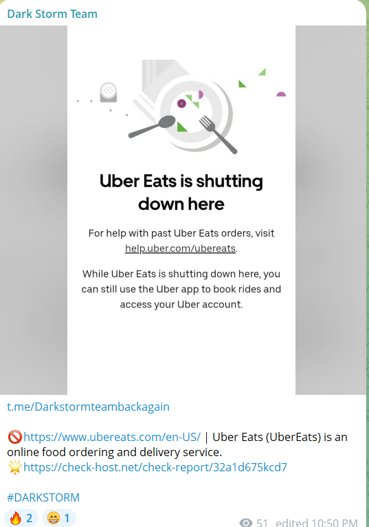 Dark Storm Team瞄准Uber Eats优食网站-xLab 威胁情报