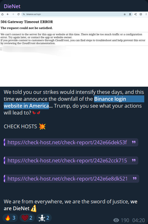 DieNet瞄准币安网站-xLab 威胁情报