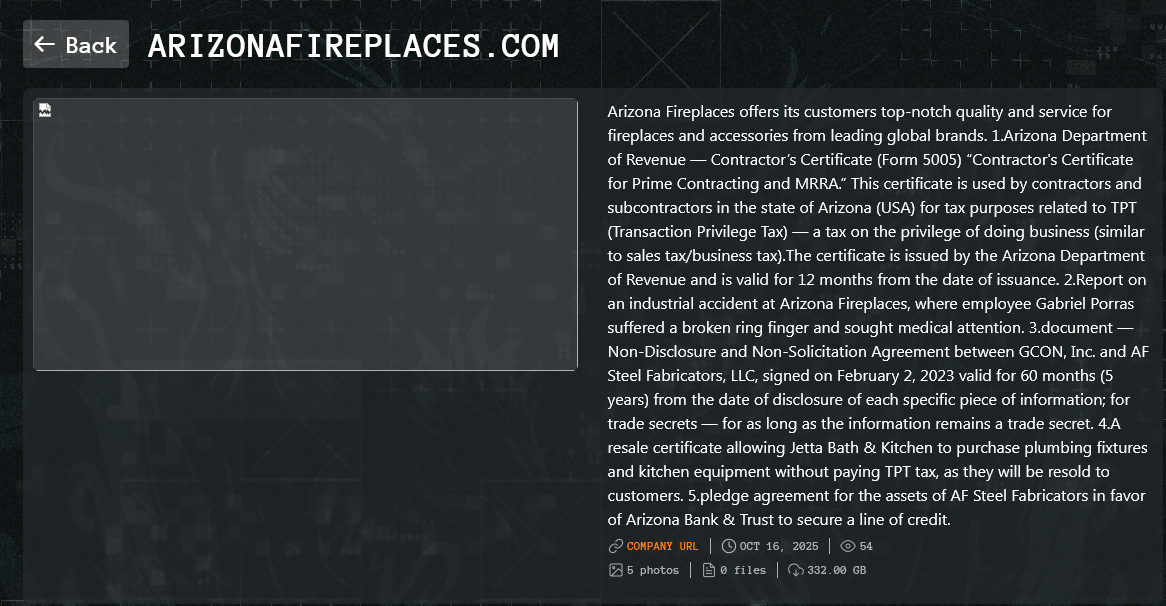 亚利桑那州壁炉成为Qilin勒索软件的受害者-xLab 威胁情报