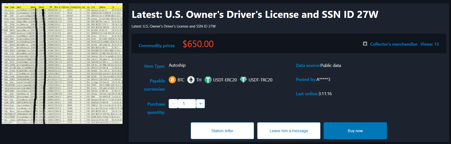 涉嫌泄露美国驾照和SSN数据-xLab 威胁情报