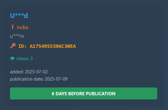 W.A.勒索集团新增未知受害者(U***d)-xLab 威胁情报