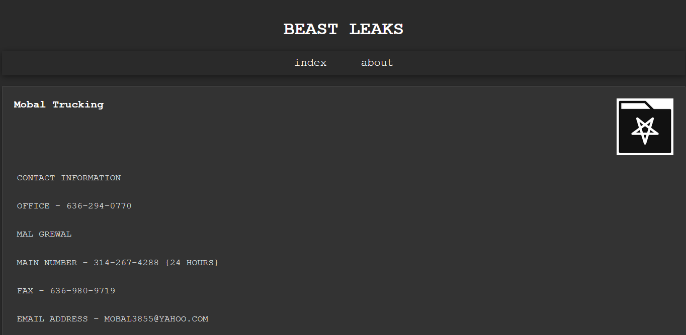 Mobal Trucking成为BEAST勒索软件的受害者-xLab 威胁情报