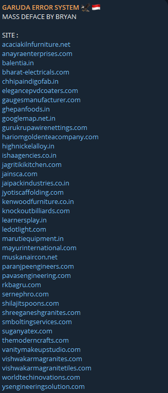 GARUDA ERROR SYSTEM瞄准多个印度网站-xLab 威胁情报