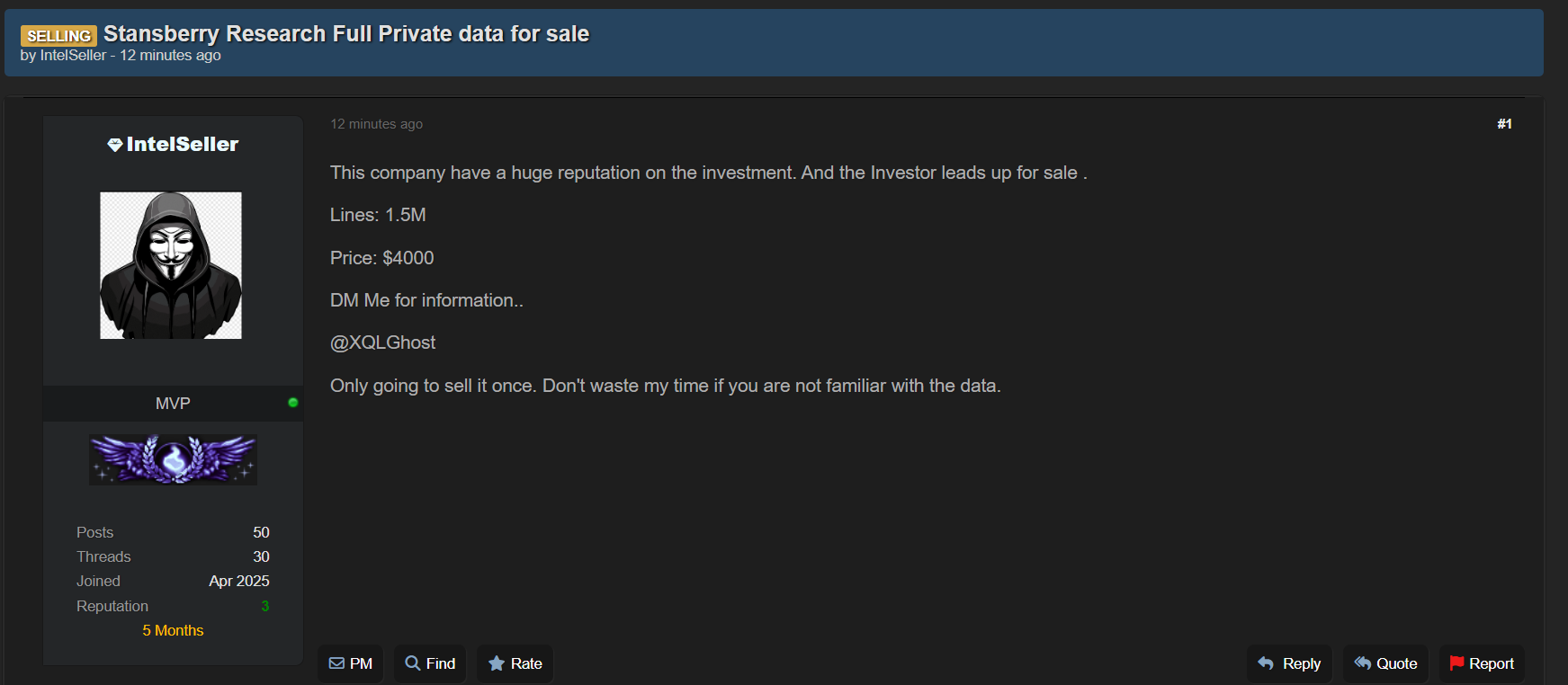 Stansberry Research涉嫌出售数据-xLab 威胁情报