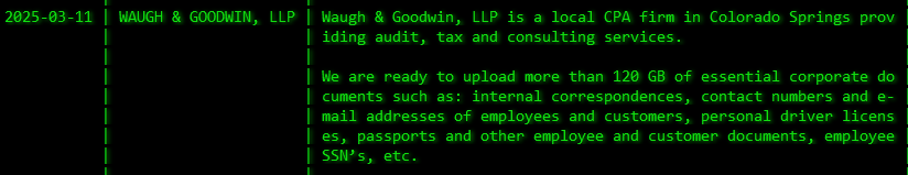 Waugh&Goodwin，LLP成为Akira勒索软件的受害者-xLab 威胁情报