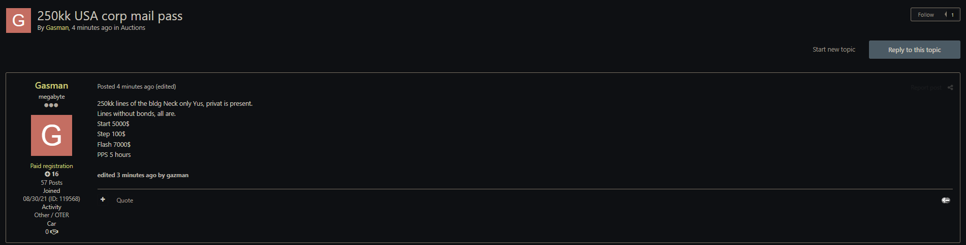 涉嫌出售2.5亿份美国公司邮件凭证-xLab 威胁情报