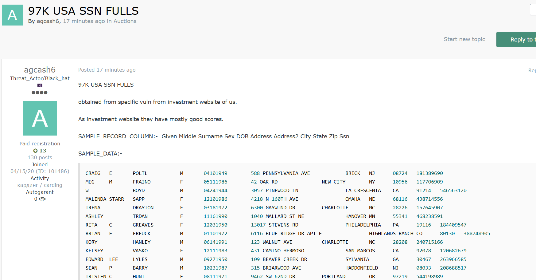 美国不明投资平台涉嫌数据泄露-xLab 威胁情报