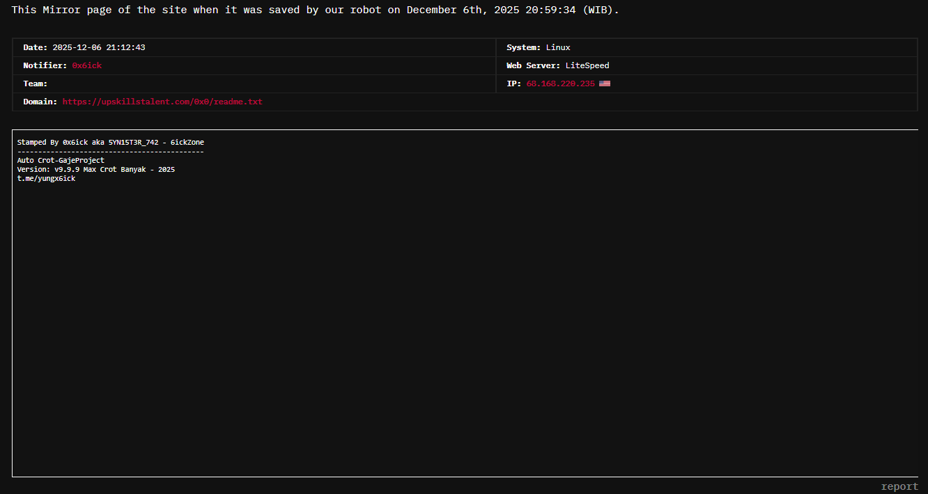 0x6ick瞄准Upskill Talent网站-xLab 威胁情报