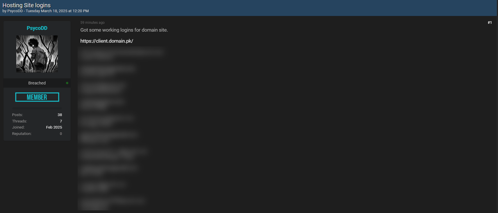 据称从DOMAIN.pk客户端门户泄露凭据-xLab 威胁情报