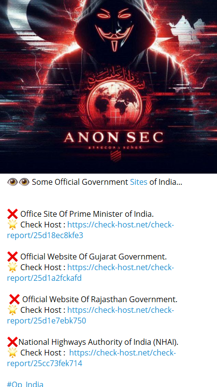 AnonSec针对印度国家公路局(NHAI)网站-xLab 威胁情报