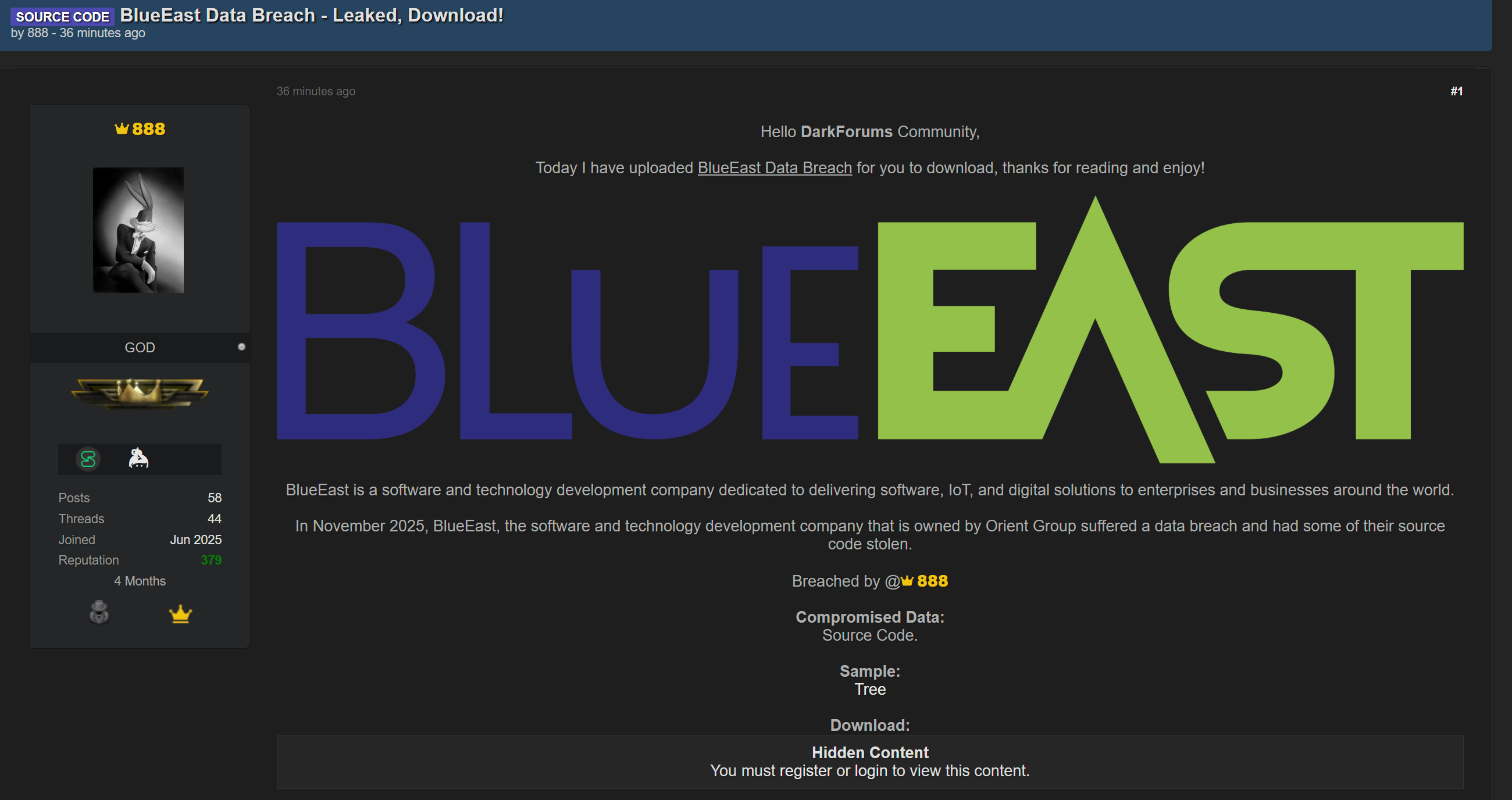 BlueEast涉嫌数据外泄-xLab 威胁情报