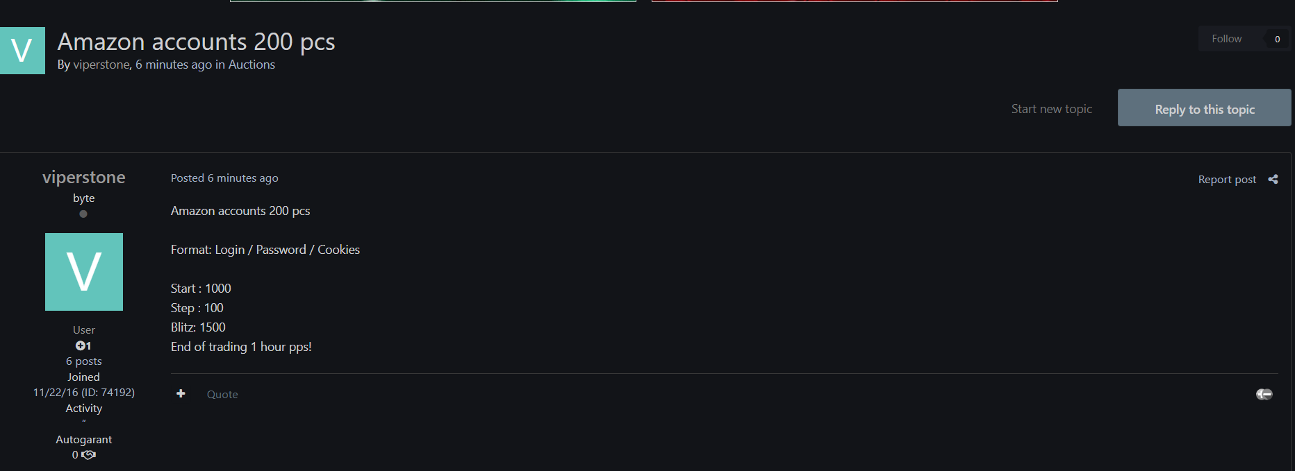 涉嫌出售200个亚马逊账户-xLab 威胁情报