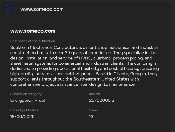 Southern Mechanical Contractors INC falls victim to Lynx ransomware-xLab 威胁情报