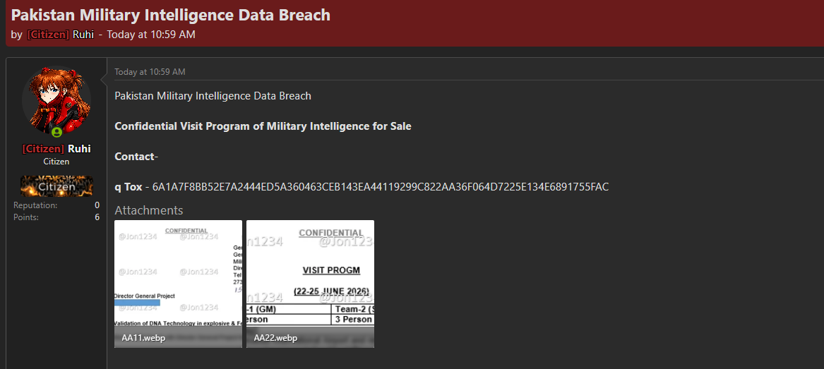 Alleged data breach of Pakistan Military Intelligence-xLab 威胁情报