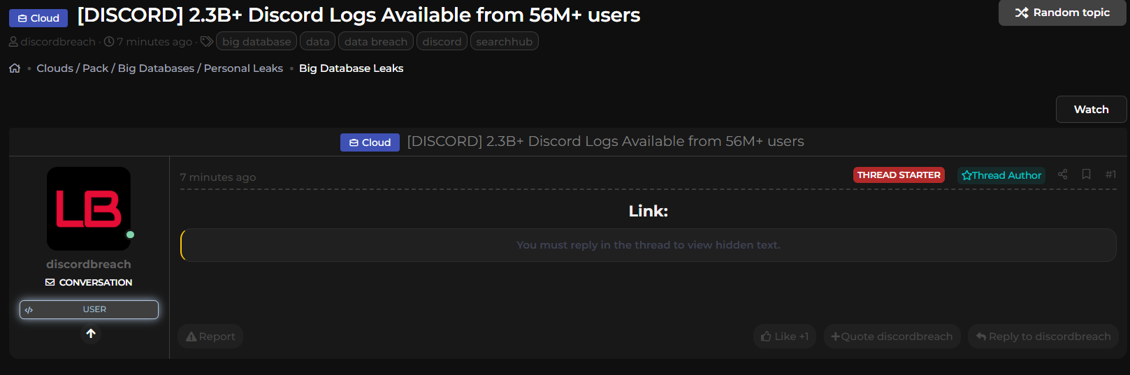 涉嫌泄露Discord Logs-xLab 威胁情报
