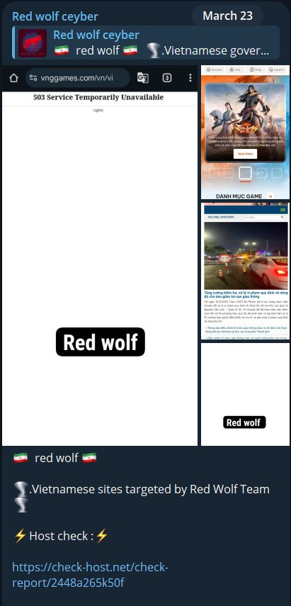 Red Wolf Cyber Team瞄准VNG公司网站-xLab 威胁情报