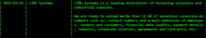LINC Systems成为Akira勒索软件的受害者-xLab 威胁情报