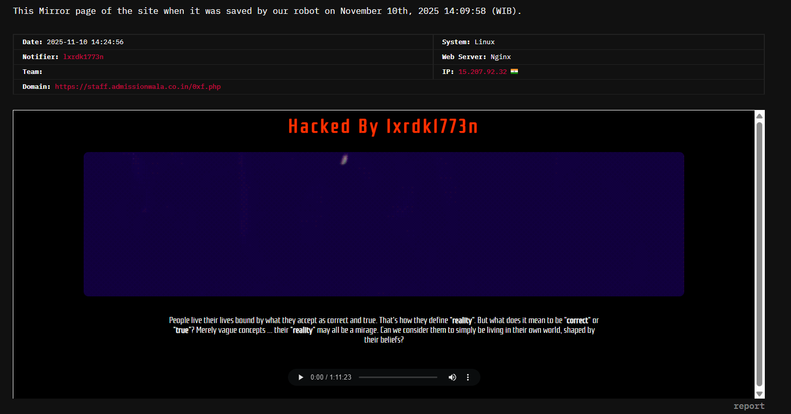 lxrdk1773n针对Admissionwala网站®教育科技私人有限公司-xLab 威胁情报