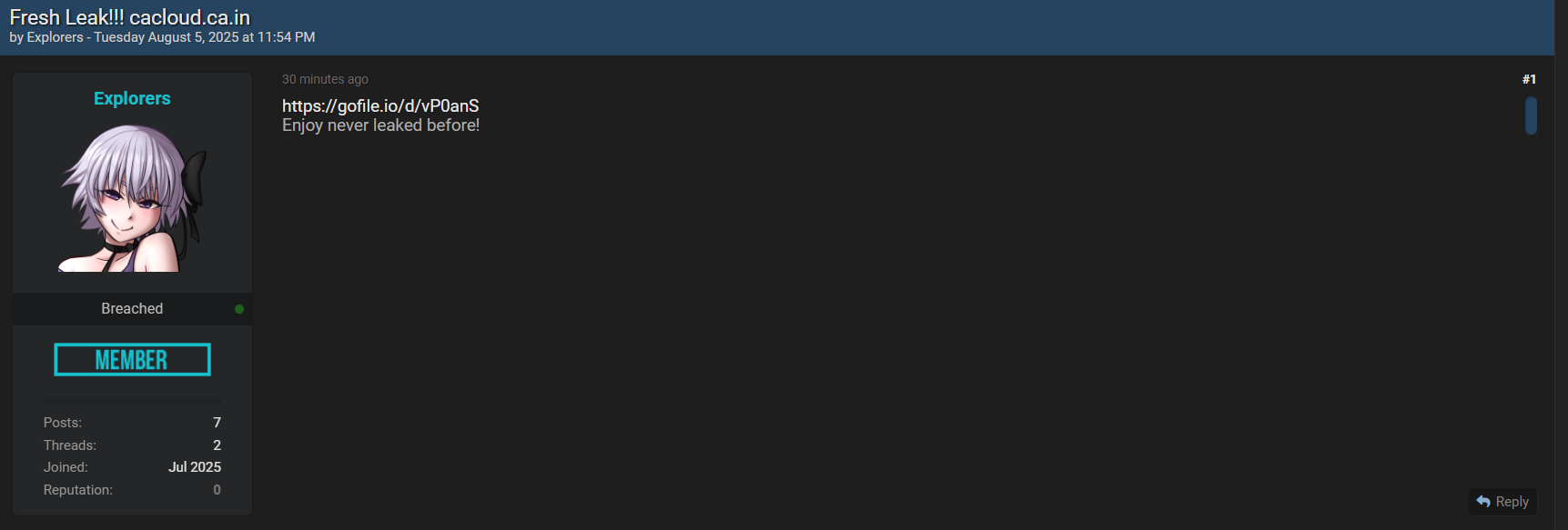印度特许会计师协会涉嫌数据外泄-xLab 威胁情报