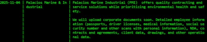 帕拉西奥斯海洋工业公司成为akira勒索软件的受害者-xLab 威胁情报