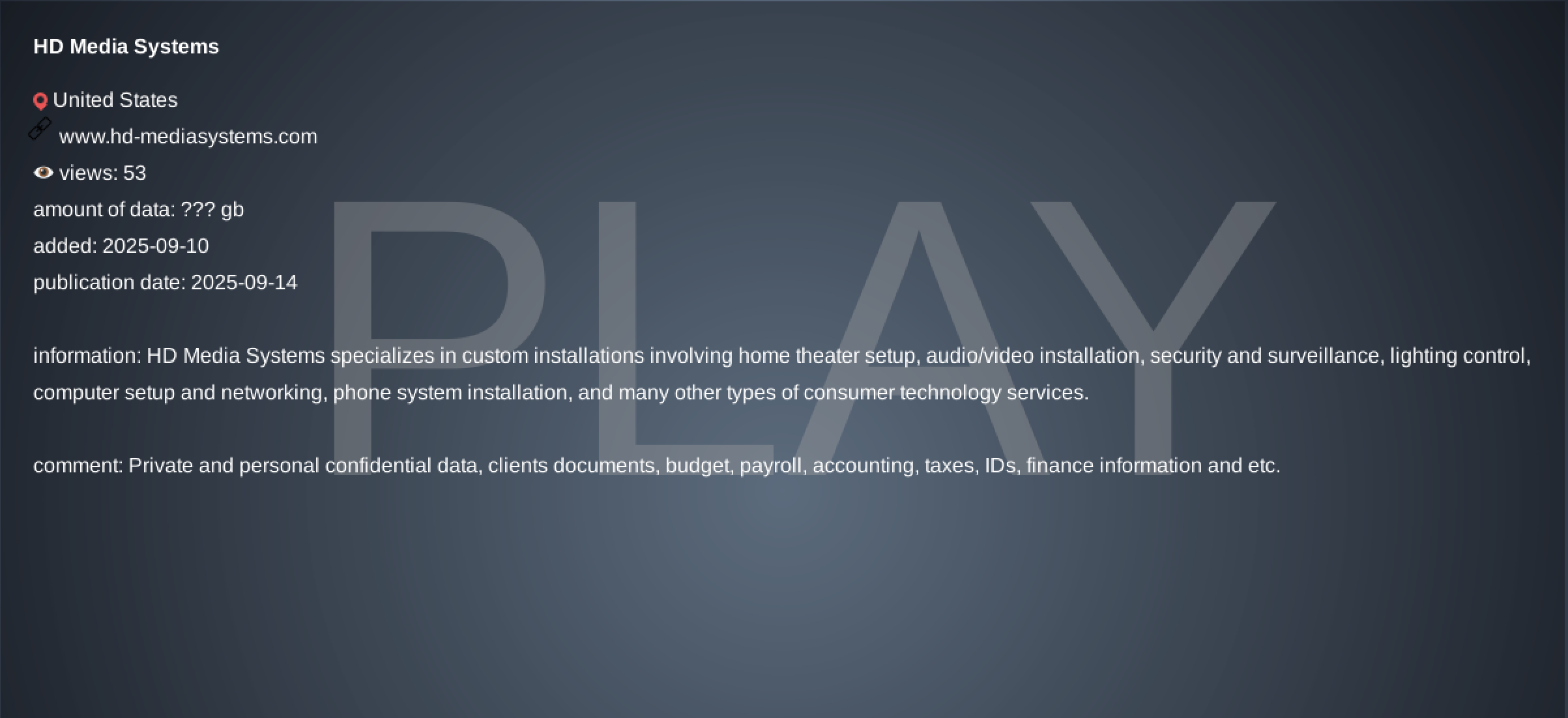 高清媒体系统成为PLAY勒索软件的受害者-xLab 威胁情报