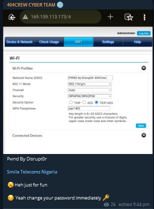 Alleged unauthorized access to Smile Communications-xLab 威胁情报