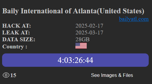 亚特兰大Baily International成为NightSpire勒索软件的受害者-xLab 威胁情报