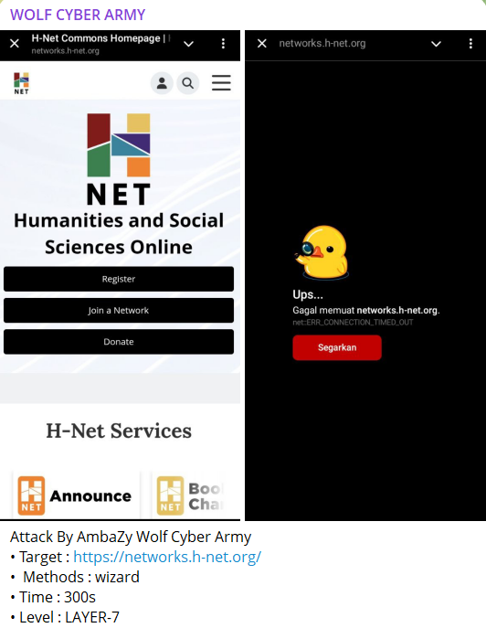 WOLF CYBER ARMY瞄准H-Net网站：人文社会科学在线-xLab 威胁情报