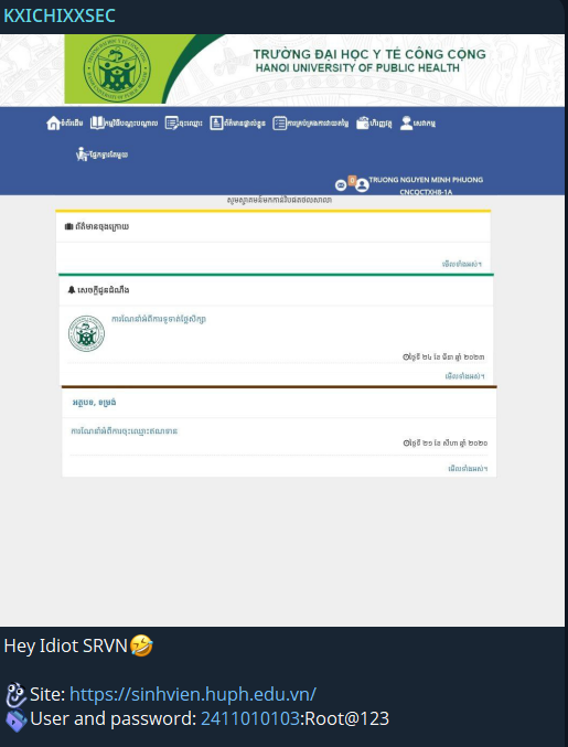据称数据泄露进入河内公共卫生大学-xLab 威胁情报