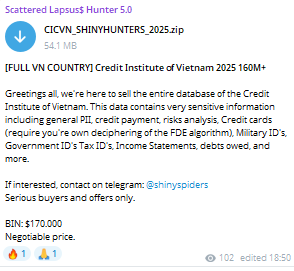 被指控为越南信贷机构数据外泄-xLab 威胁情报