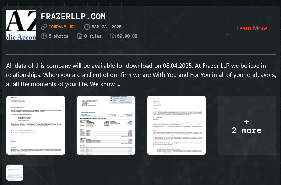 FRAZER，LLP成为Qilin勒索软件的受害者-xLab 威胁情报