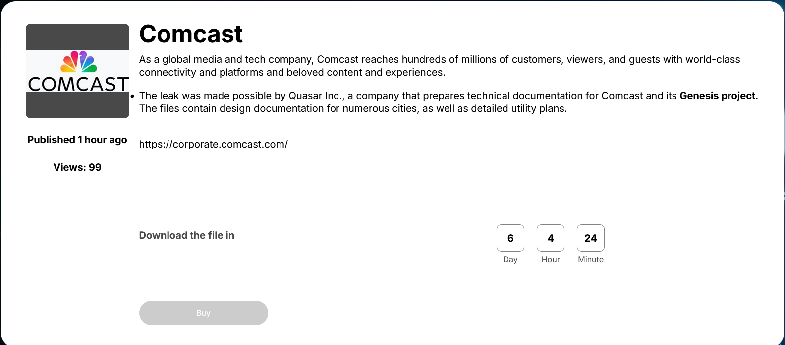 Comcast成为Space Bears勒索软件的受害者-xLab 威胁情报