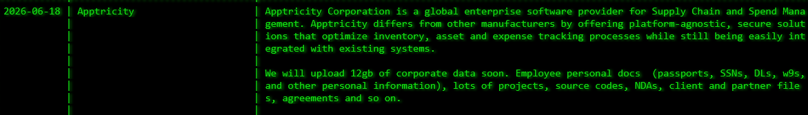Apptricity Corporation falls victim to Akira ransomware-xLab 威胁情报