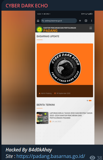 CYBER DARK ECHO targets the website of Padang Search and Rescue Office-xLab 威胁情报