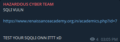 文艺复兴学院网站涉嫌泄露SQL injection漏洞-xLab 威胁情报
