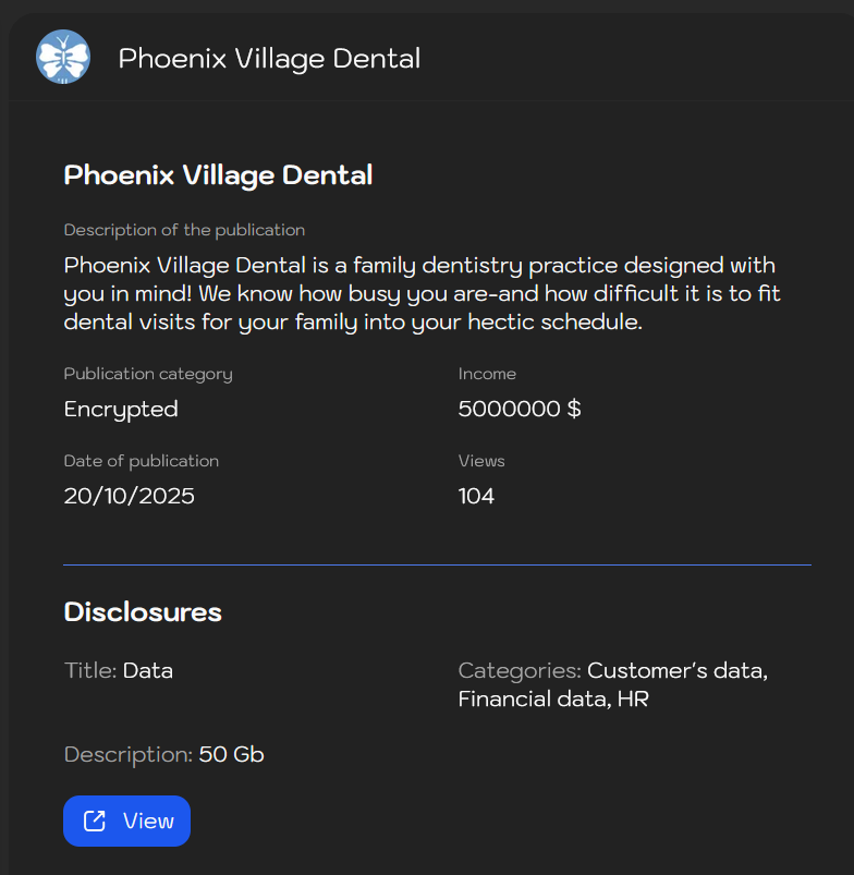 Phoenix村牙科成为Sinobi勒索软件的受害者-xLab 威胁情报