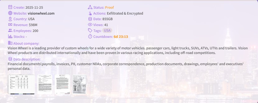 Vision Wheel victim落入Payouts King勒索软件手中-xLab 威胁情报