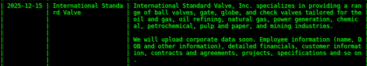 国际标准阀门、Inc.(ISV)将victim降至akira勒索软件-xLab 威胁情报