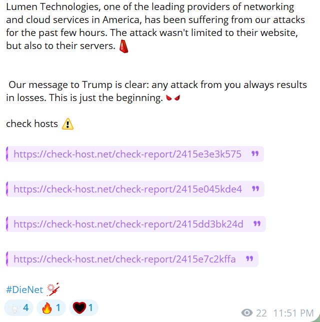 DieNet瞄准Lumen Technologies网站-xLab 威胁情报