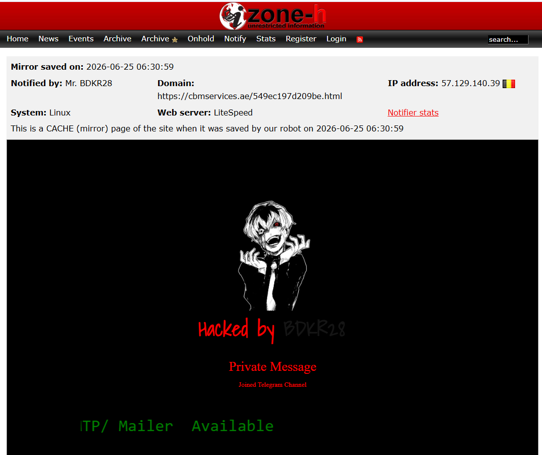 Mr. BDKR28 targets the website of CBM SERVICES LLC-xLab 威胁情报