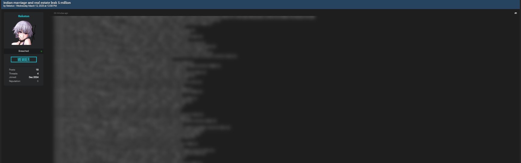 涉嫌与印度婚姻和房地产有关的数据泄露-xLab 威胁情报