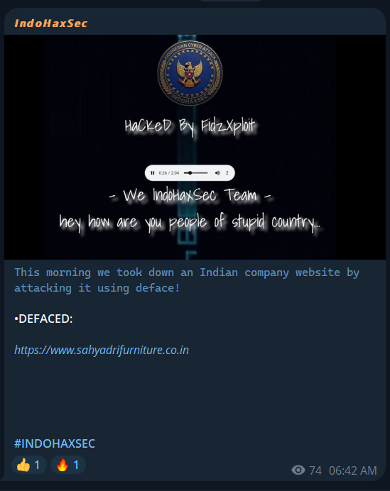 INDOHAXSEC瞄准Sahyadri家具网站-xLab 威胁情报