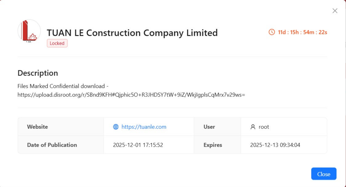 团乐建筑有限公司成为RADAR集团勒索软件的受害者-xLab 威胁情报