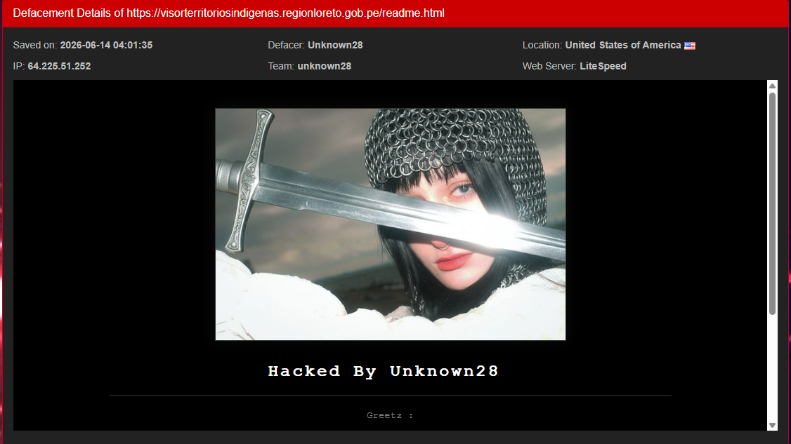 Unknown28 targets the website of Government of Loreto Regional Government-xLab 威胁情报