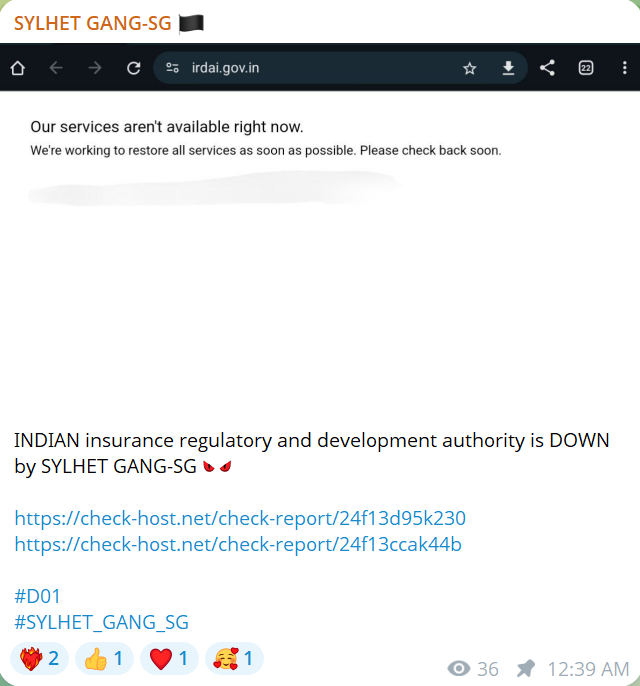 SYLHET GANG-SG针对印度Insurance监管和发展局网站-xLab 威胁情报