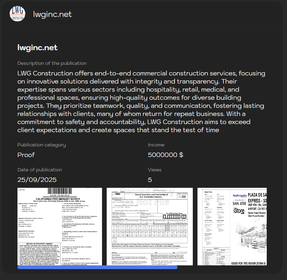 LWG Construction Inc.成为LYNX勒索软件的受害者-xLab 威胁情报