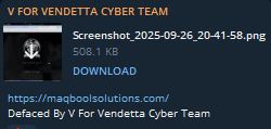 V FOR VENDETTA CYBER团队瞄准Maqbool Solutions网站-xLab 威胁情报