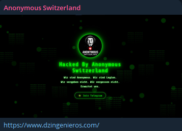 Anonymous Switzerland targets the website of DZ Engineers-xLab 威胁情报