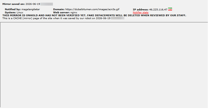 magelang6etar targets the website of Dubai Bitumen Production Company-xLab 威胁情报